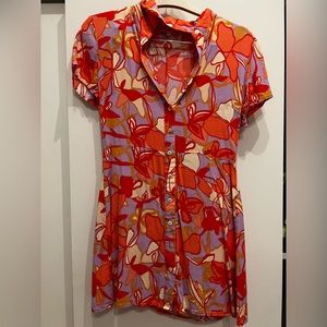 Floral collared mini dress